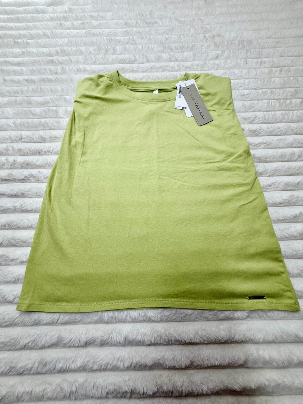 Tahari Neon Lime Crewneck Tank S